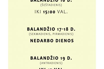 Bibliotekos darbo laikas šventiniu laikotarpiu