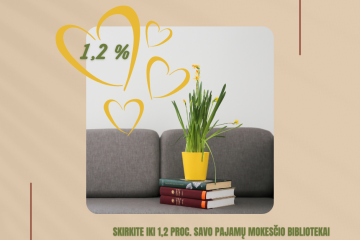 Skirkite iki 1,2 proc. savo pajamų mokesčio bibliotekai
