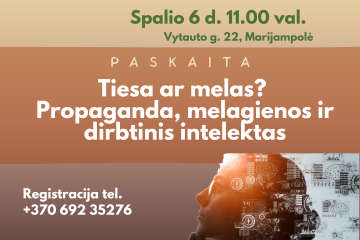 Paskaita „Tiesa ar melas? Propaganda, melagienos ir dirbtinis intelektas“